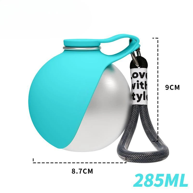 Dog Water Bottle with Silicone Bowl — Stainless Steel Leak-Proof for Walks & Outdoors | Free UK Delivery