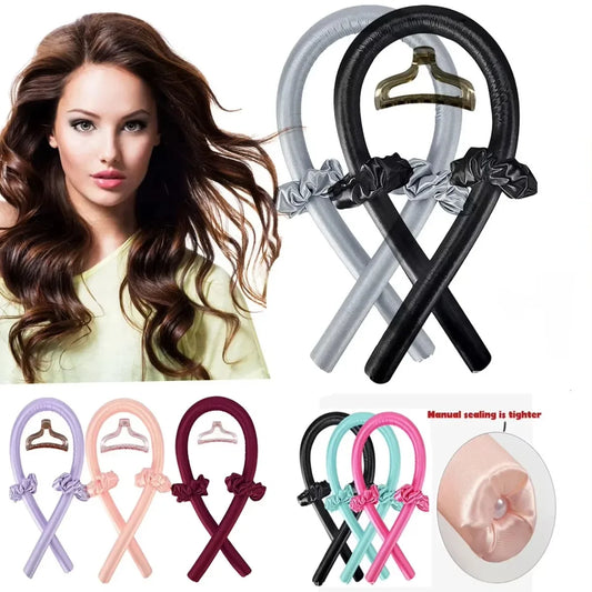 Heatless Curling Rod — Overnight Silk Ribbon Curler for No-Heat Waves & Curls | Free UK Delivery