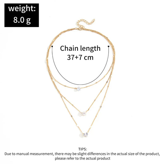 Zircon Multilayer Choker Necklace