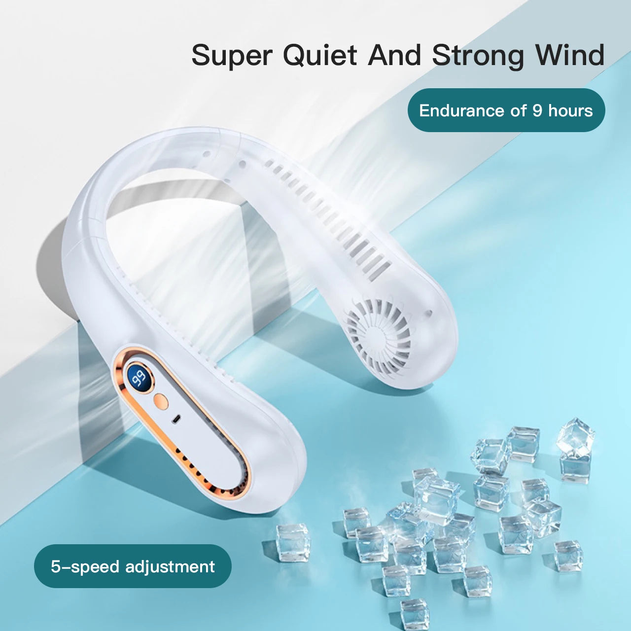Bladeless Neck Fan — Hands-Free Cooling for Festivals, Commutes & Outdoors | Free UK Delivery