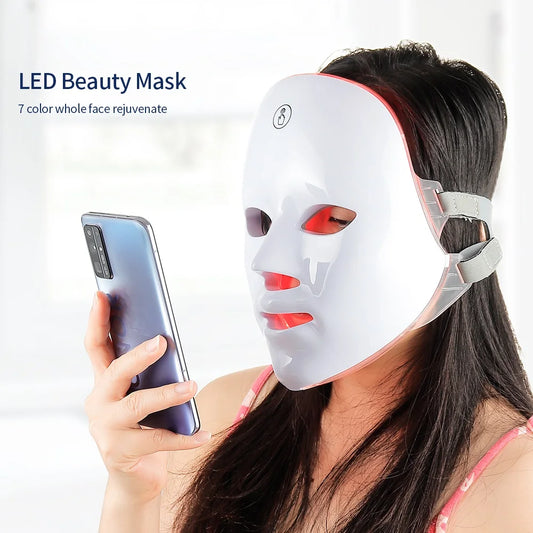7-Colour LED Face Mask — Wireless Photon Light Therapy for Acne, Firming & Glow | Free UK Delivery