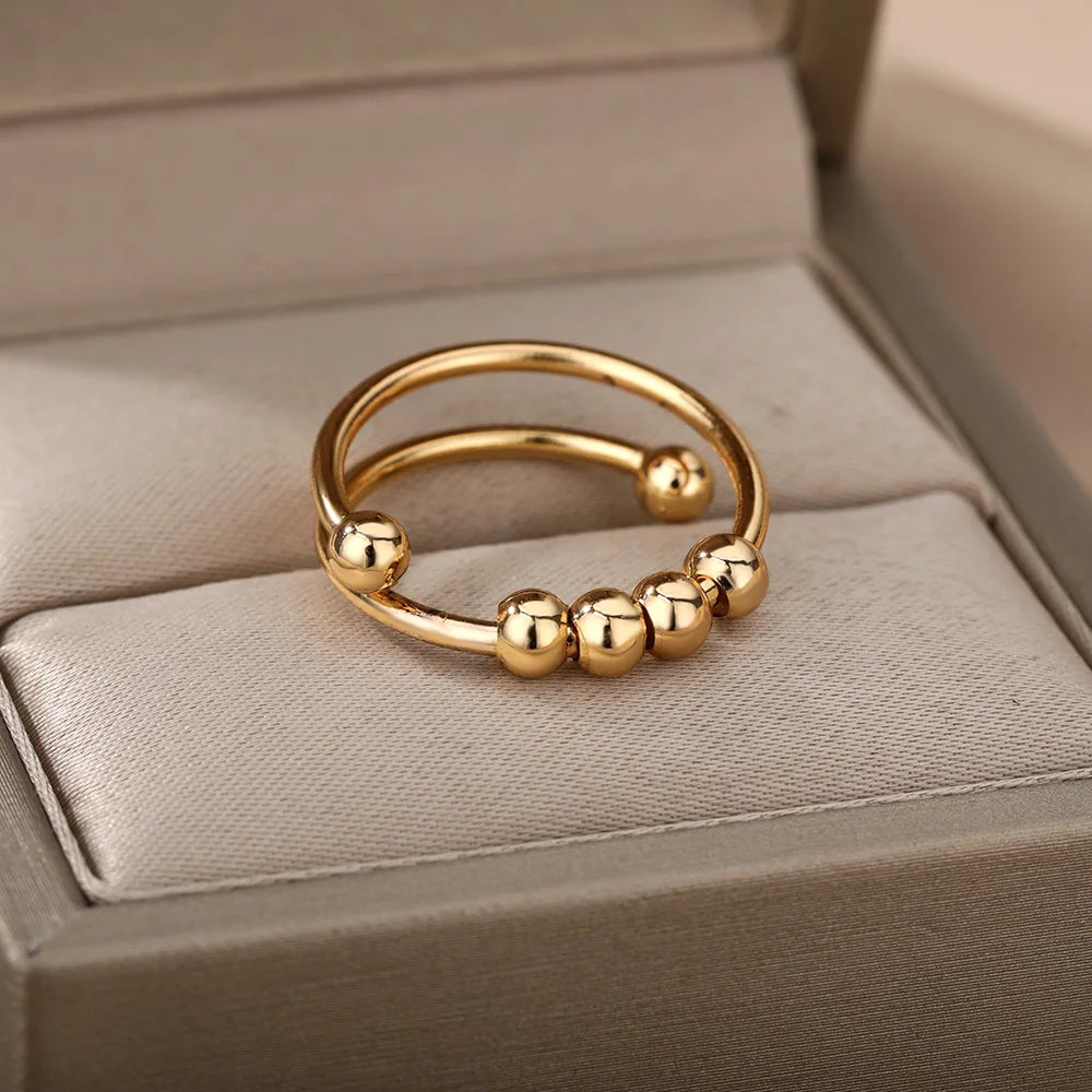 Anxiety Spinner Ring — Adjustable Rotating Bead Stress Relief Ring | Free UK Delivery