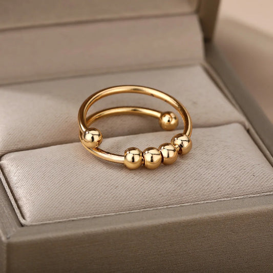 Anxiety Spinner Ring — Adjustable Rotating Bead Stress Relief Ring | Free UK Delivery