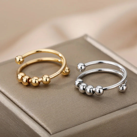 Anxiety Spinner Ring — Adjustable Rotating Bead Stress Relief Ring | Free UK Delivery