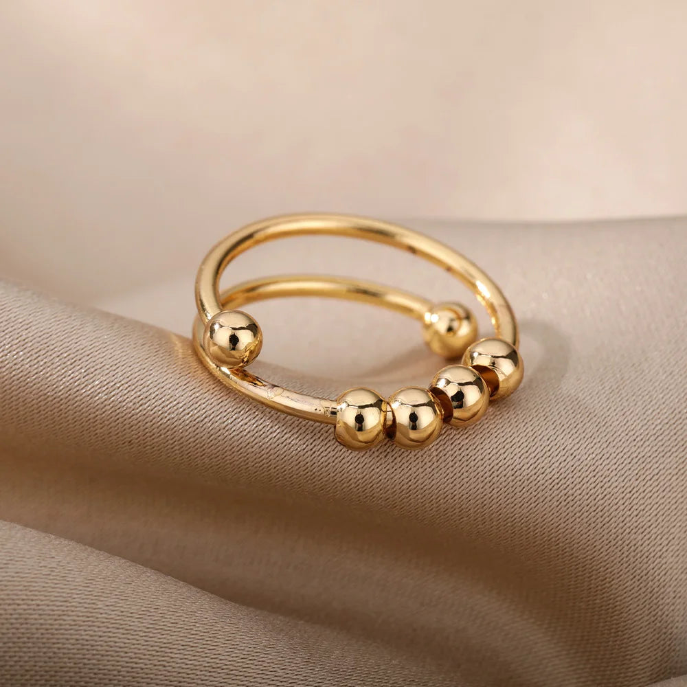 Anxiety Spinner Ring — Adjustable Rotating Bead Stress Relief Ring | Free UK Delivery