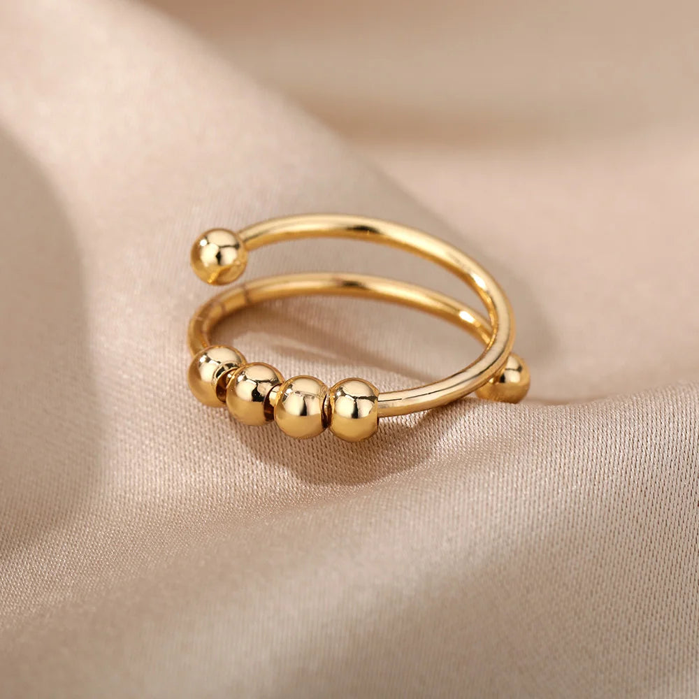 Anxiety Spinner Ring — Adjustable Rotating Bead Stress Relief Ring | Free UK Delivery