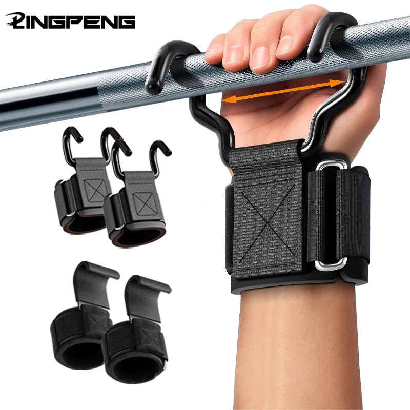 Weight Lifting Hook Grips & Wrist Wraps — Deadlift & Pull-Up Straps | Free UK Delivery