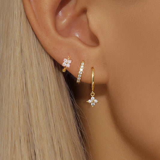 Flower Drop Earring Set