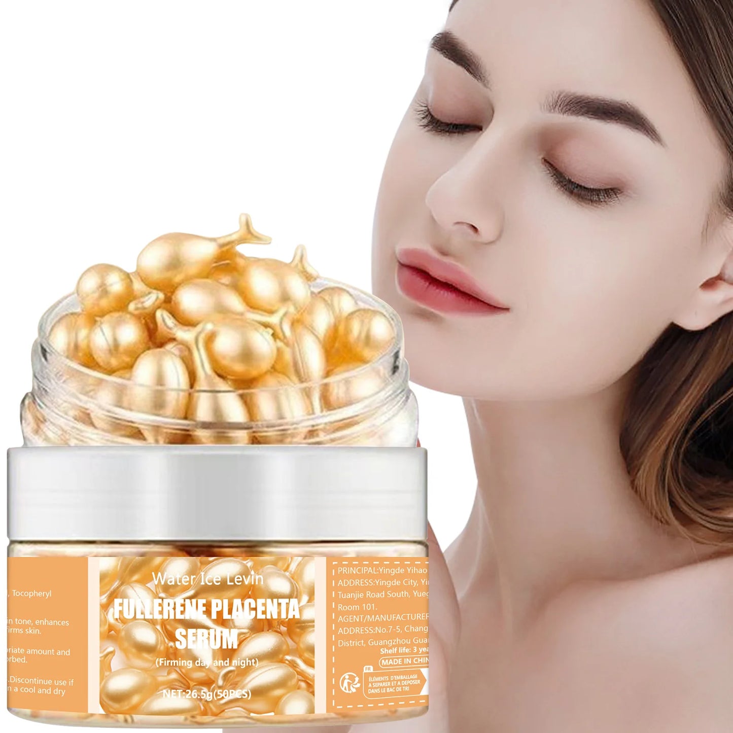 Collagen Face Serum Capsules — Hyaluronic Acid Brightening Skincare, 50 Pack | Free UK Delivery