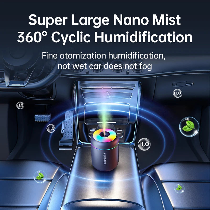 Mini Aromatherapy Diffuser & Humidifier — USB LED Mist Maker for Home, Bedroom & Car