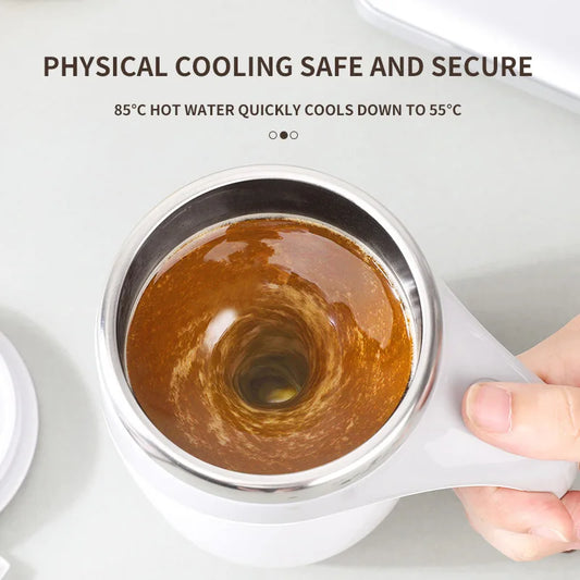 Self-Stirring Coffee Mug — USB Rechargeable Electric Mixing Cup for Coffee, Tea & Protein Shakes
