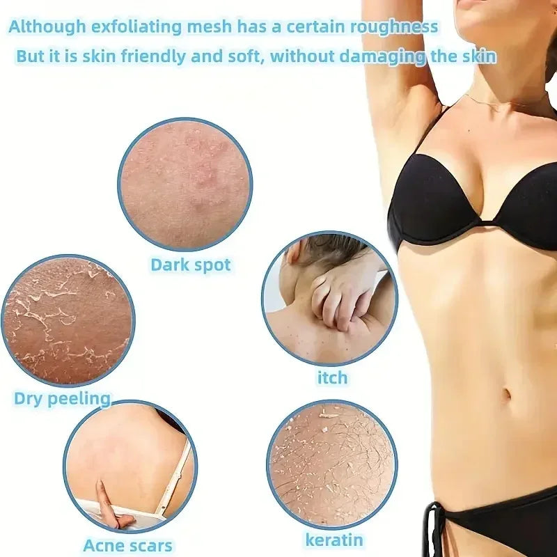 African Exfoliating Bath Sponge — Double-Sided Mesh Body Scrubber for Smooth Skin | Free UK Delivery