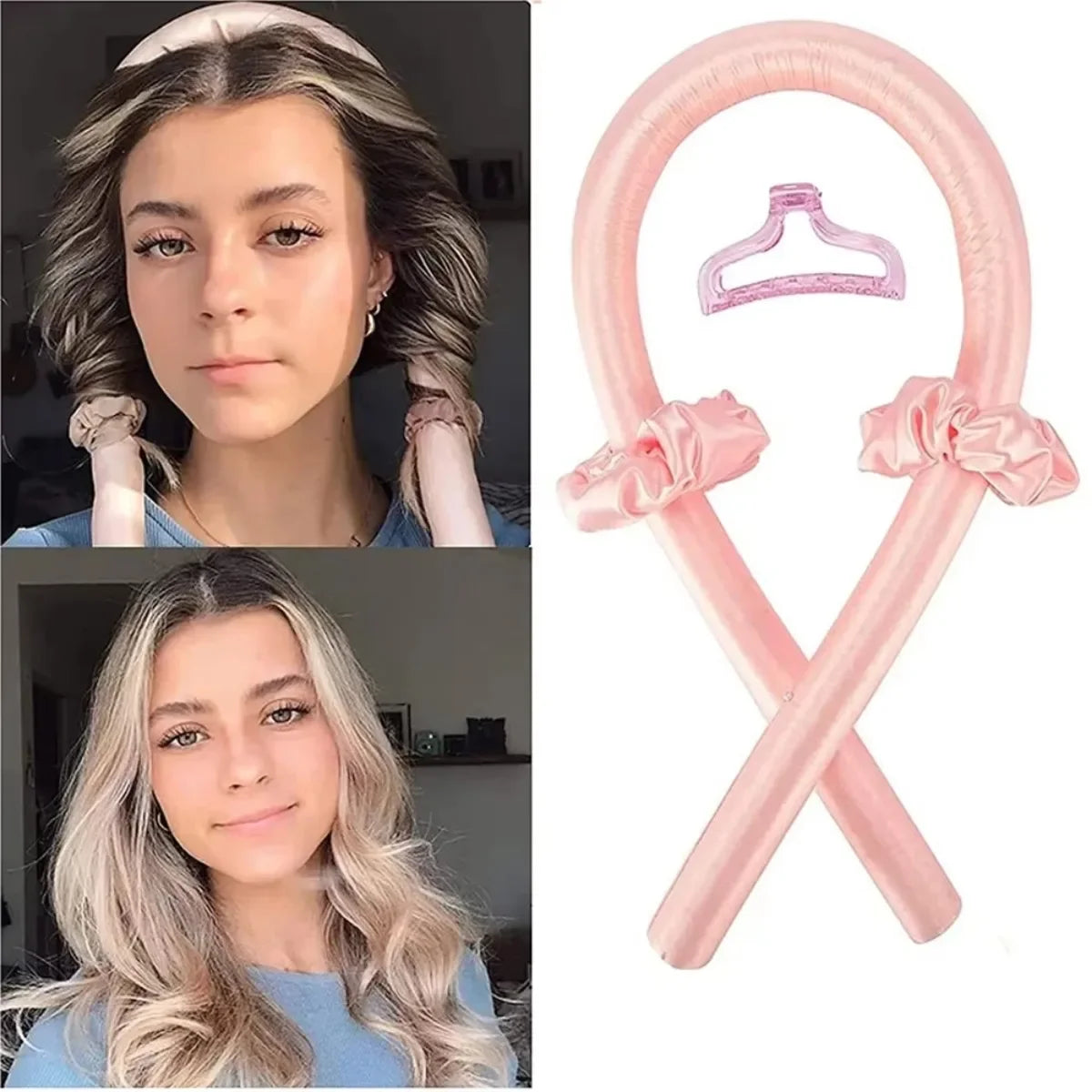 Heatless Curling Rod — Overnight Silk Ribbon Curler for No-Heat Waves & Curls | Free UK Delivery