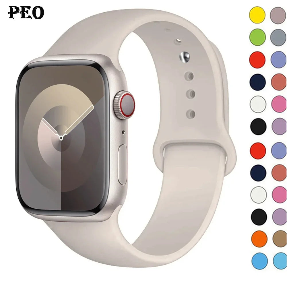 Silicone Apple Watch Band — All Series Compatible 38mm to 49mm | Free UK Delivery