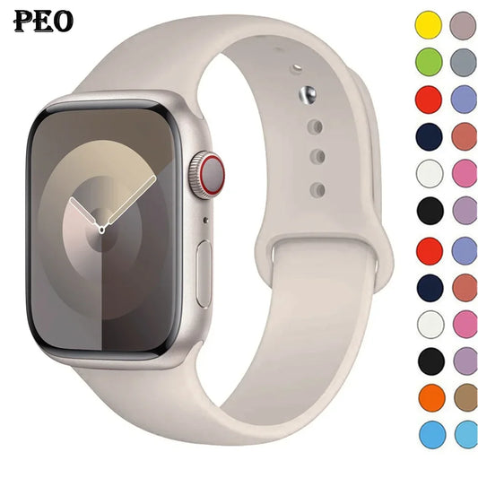 Silicone Apple Watch Band — All Series Compatible 38mm to 49mm | Free UK Delivery