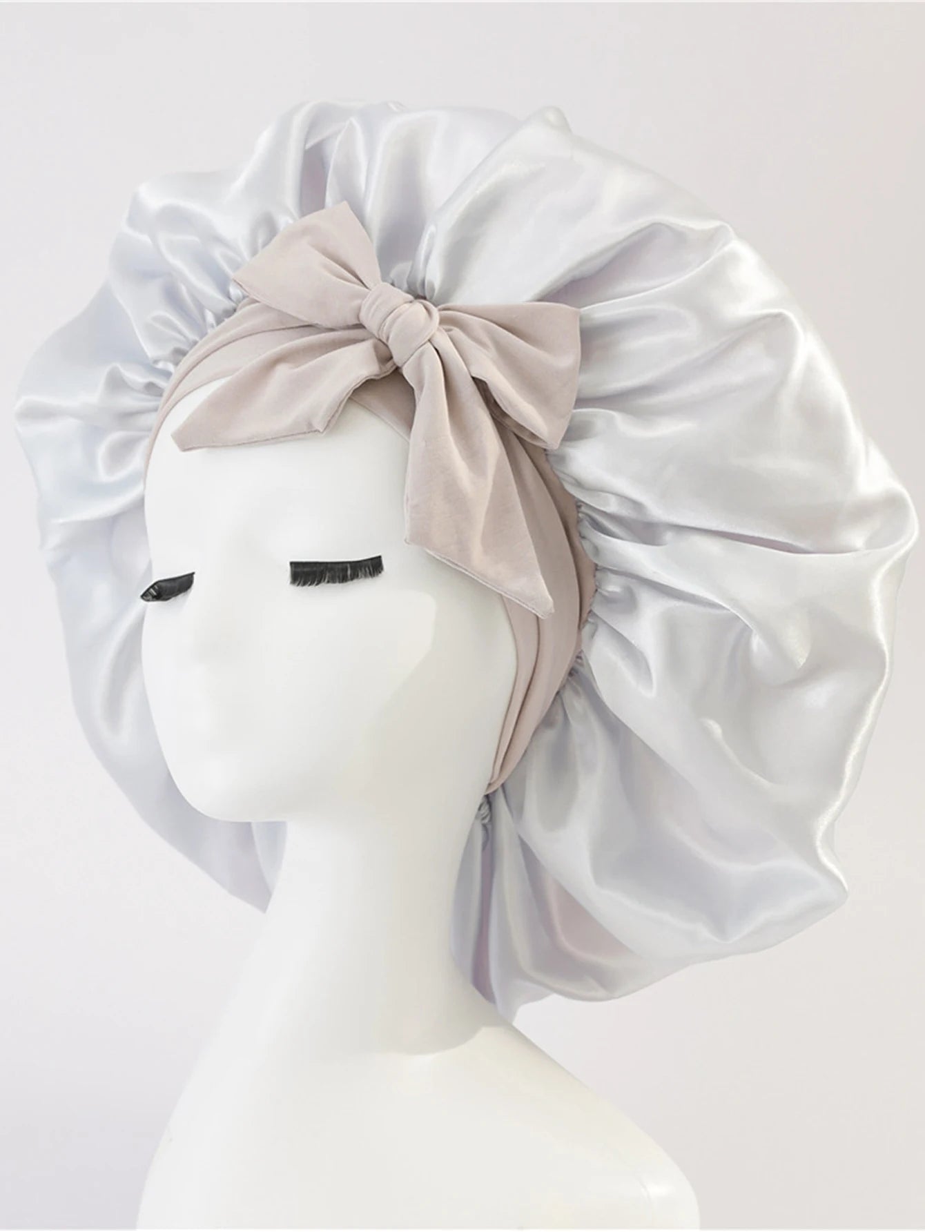 Satin Sleep Bonnet — Overnight Frizz & Curl Protection with Tie Band | Free UK Delivery