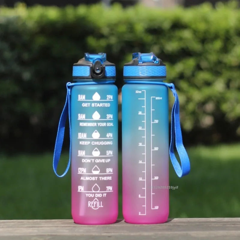1000ml Gradient Water Bottle — Leak-Proof Straw Lid for Gym, Cycling & Travel | Free UK Delivery