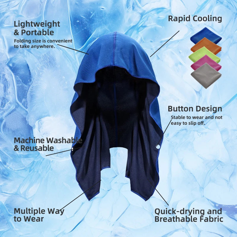 Cooling Hoodie Towel — Instant Cold Evaporative Technology for Sports & Summer | Free UK Delivery