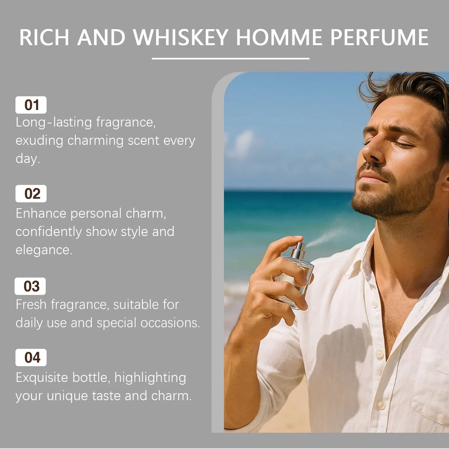 Rich Whiskey Fragrance — Long-Lasting Men's Perfume 50ml | Free UK Delivery