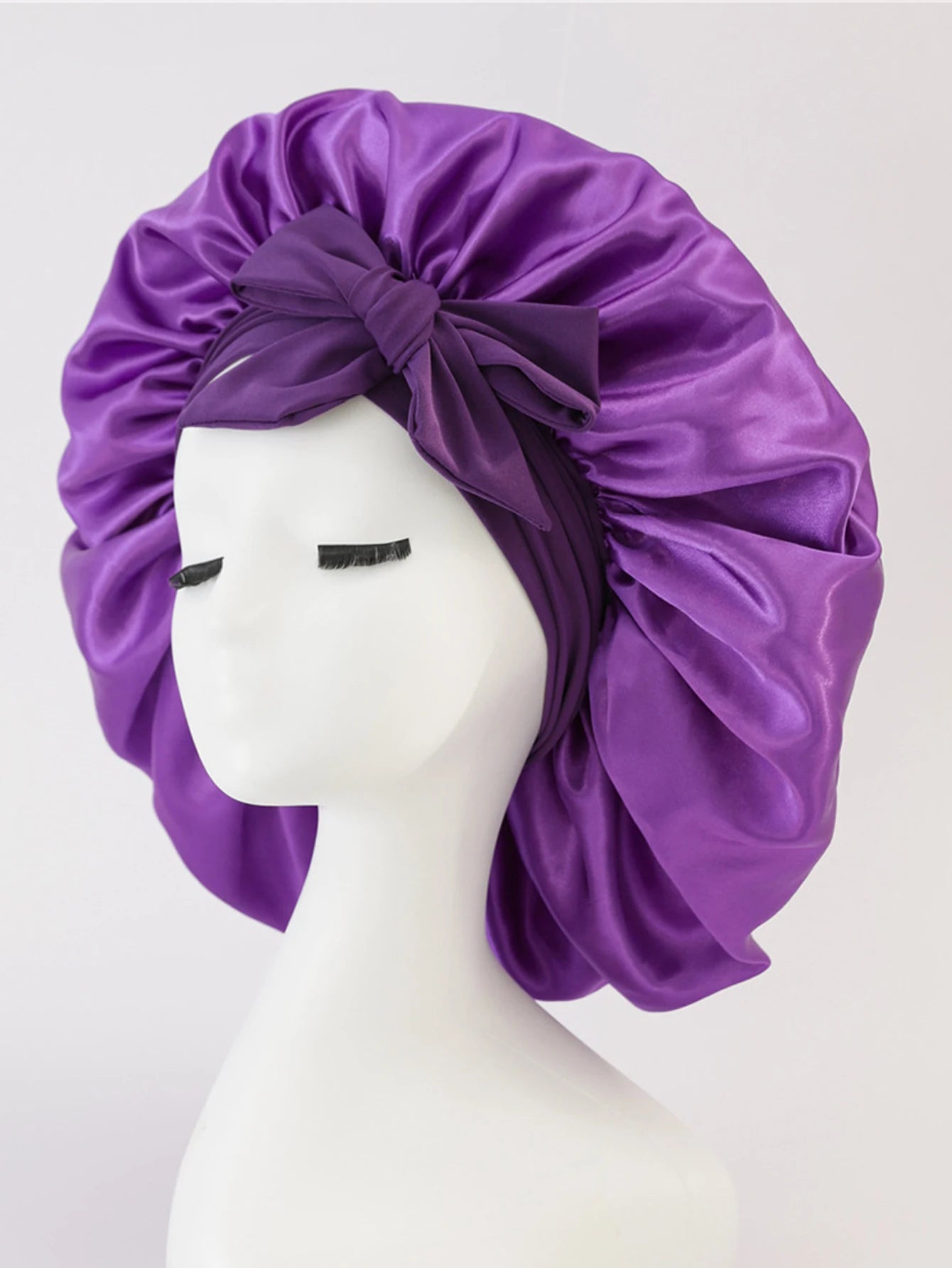 Satin Sleep Bonnet — Overnight Frizz & Curl Protection with Tie Band | Free UK Delivery