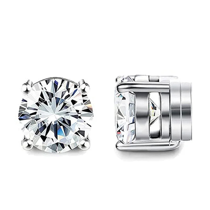 Magnetic Crystal Ear Studs — No Piercing Zircon Clip Earrings for Men & Women | Free UK Delivery