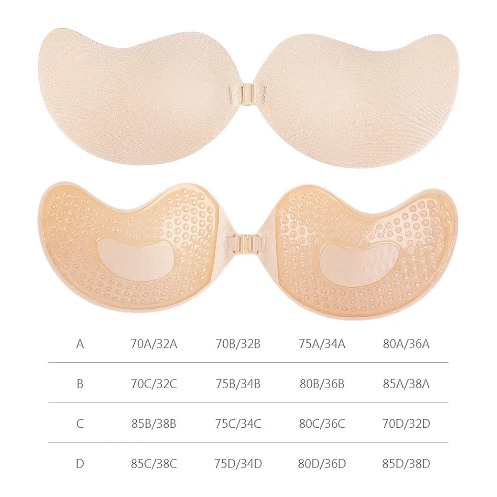 Invisible Self-Adhesive Push Up Bra — Backless Strapless Silicone Bralette | Free UK Delivery
