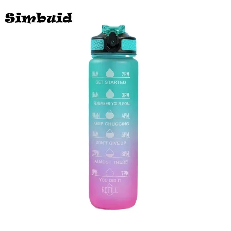 1000ml Gradient Water Bottle — Leak-Proof Straw Lid for Gym, Cycling & Travel | Free UK Delivery