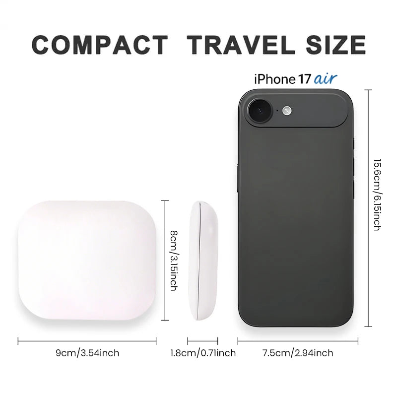 LED Compact Mirror with Lights — 1X/2X Magnification Folding Pocket Travel Mirror | Free UK Delivery