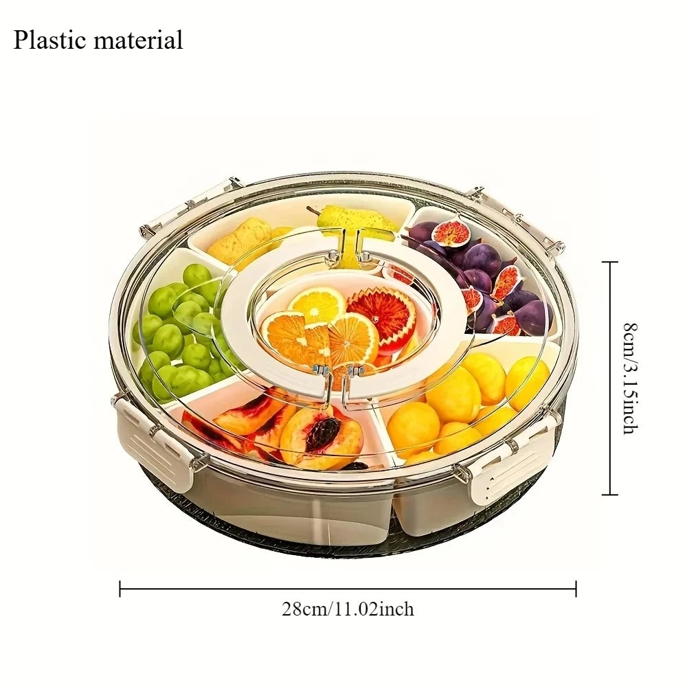 Rotating 5-Compartment Snack Tray — BBQ, Garden Party & Hosting Serving Dish | Free UK Delivery