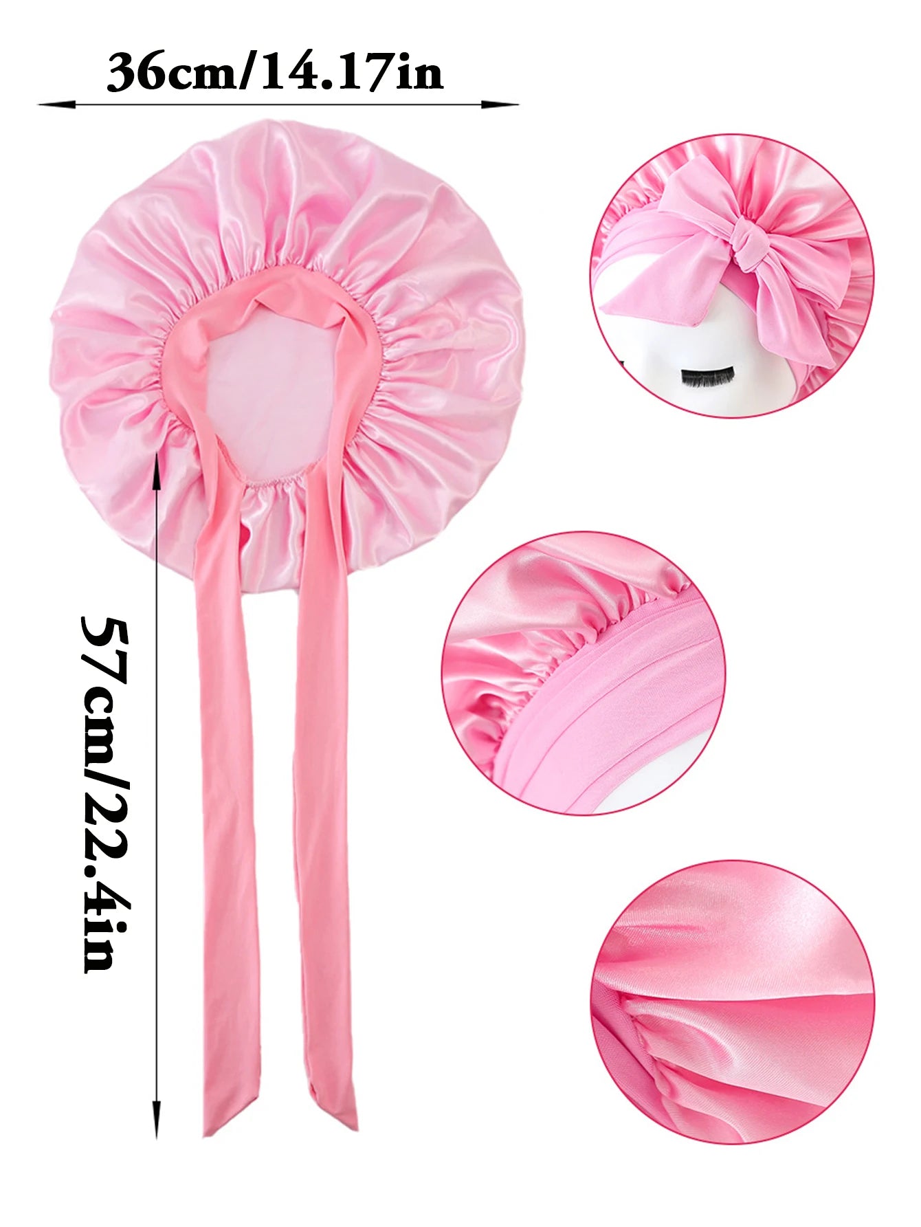Satin Sleep Bonnet — Overnight Frizz & Curl Protection with Tie Band | Free UK Delivery