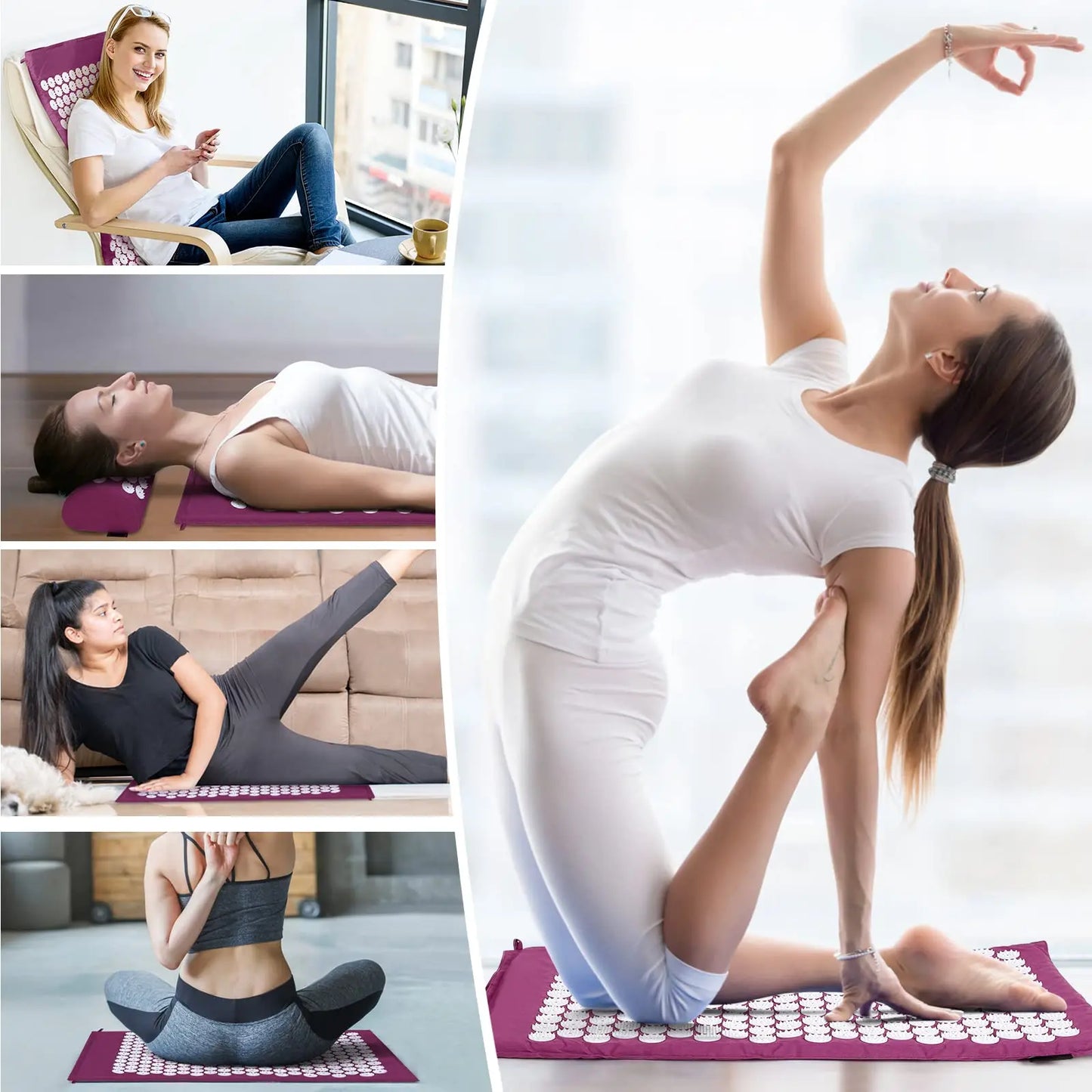 Acupressure Mat & Pillow Set — Back Pain, Neck Tension & Stress Relief | Free UK Delivery