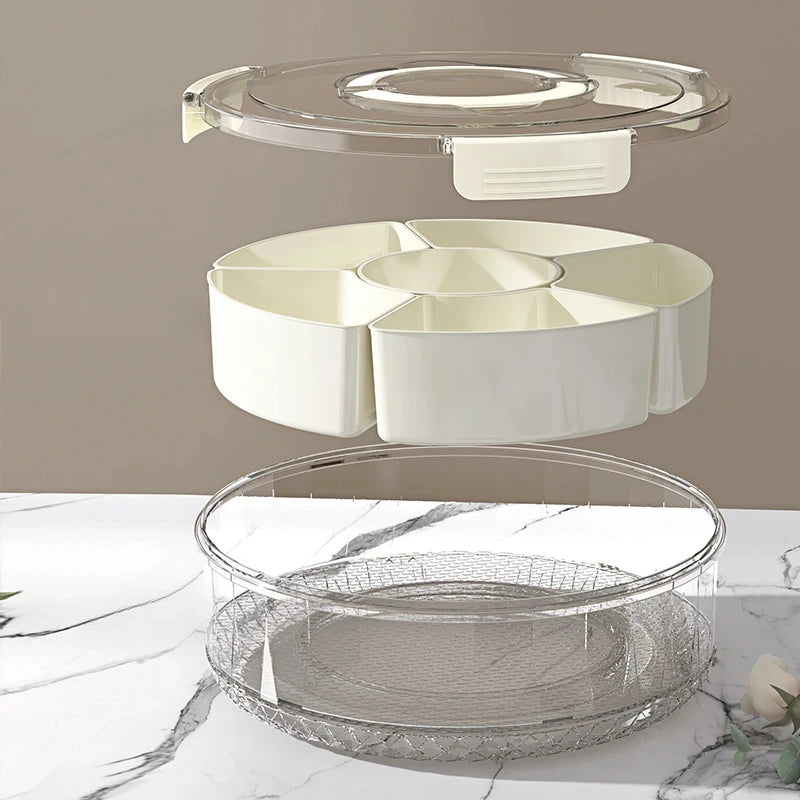 Rotating 5-Compartment Snack Tray — BBQ, Garden Party & Hosting Serving Dish | Free UK Delivery