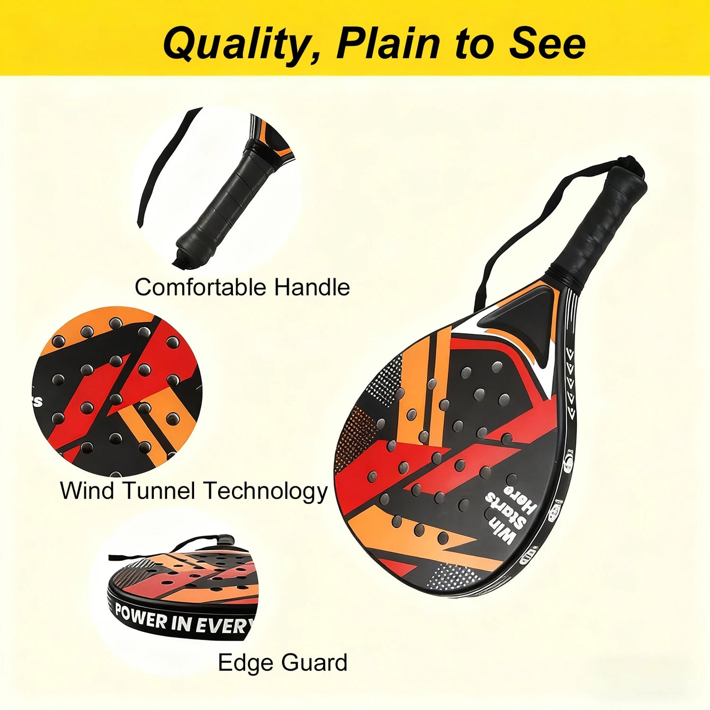 Padel Tennis Racket for Beginners — Anti-Vibration Durable Padel Bat | Free UK Delivery