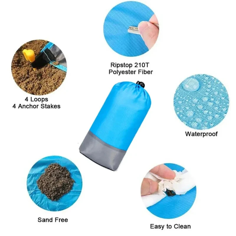 Waterproof Sand-Free Beach Mat — Extra Large Foldable Picnic & Festival Blanket | Free UK Delivery