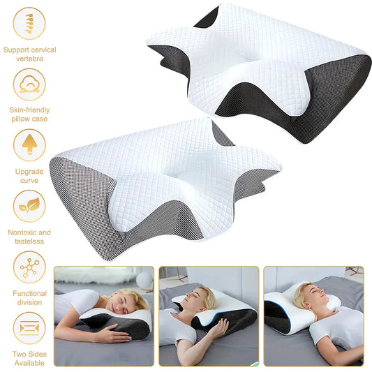 Ergonomic Contour Neck Pillow — Support for Side, Back & Stomach Sleepers | Free UK Delivery