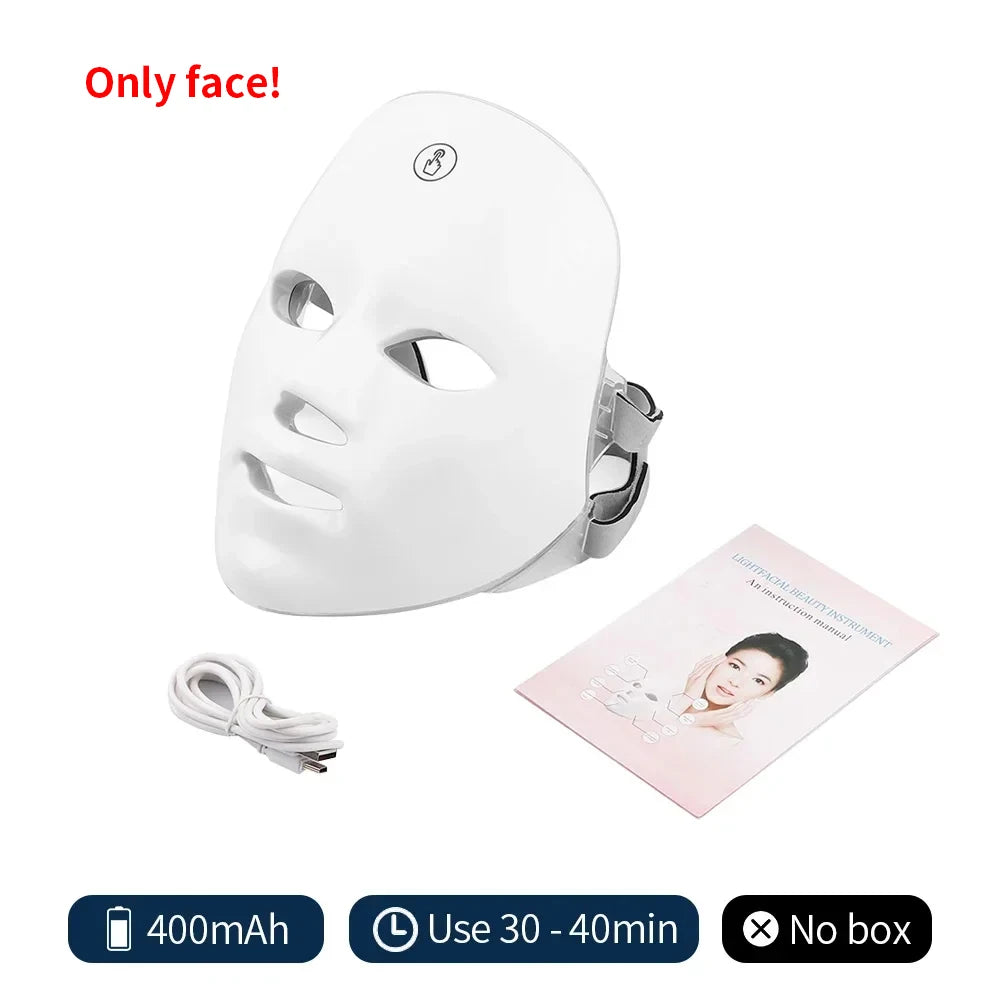 7-Colour LED Face Mask — Wireless Photon Light Therapy for Acne, Firming & Glow | Free UK Delivery