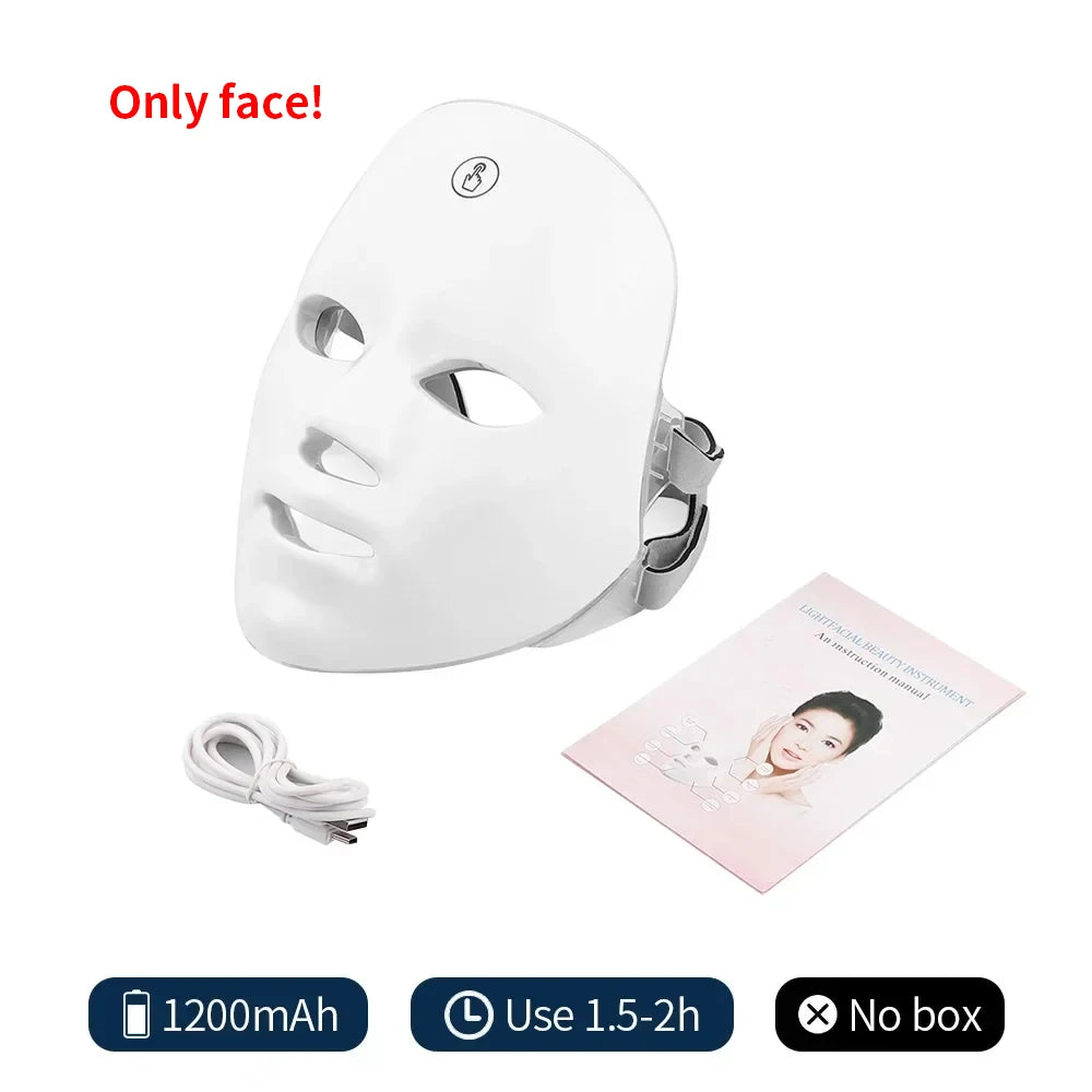 7-Colour LED Face Mask — Wireless Photon Light Therapy for Acne, Firming & Glow | Free UK Delivery