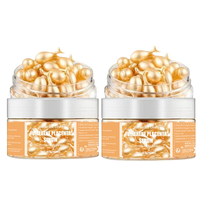 Collagen Face Serum Capsules — Hyaluronic Acid Brightening Skincare, 50 Pack | Free UK Delivery