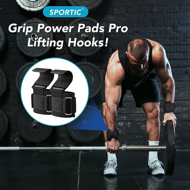 Weight Lifting Hook Grips & Wrist Wraps — Deadlift & Pull-Up Straps | Free UK Delivery