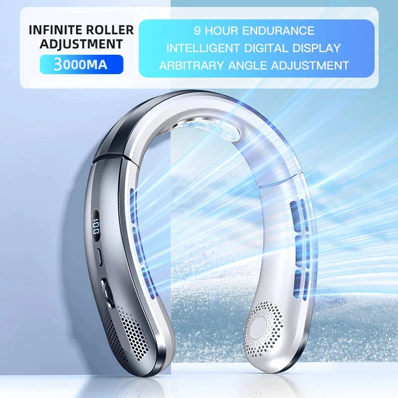 Bladeless Neck Fan — Hands-Free Cooling for Festivals, Commutes & Outdoors | Free UK Delivery