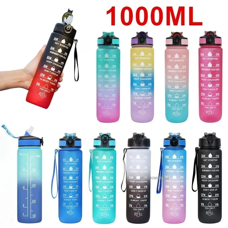 1000ml Gradient Water Bottle — Leak-Proof Straw Lid for Gym, Cycling & Travel | Free UK Delivery