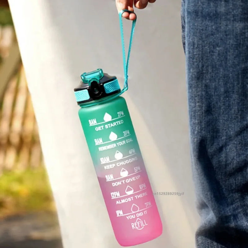1000ml Gradient Water Bottle — Leak-Proof Straw Lid for Gym, Cycling & Travel | Free UK Delivery