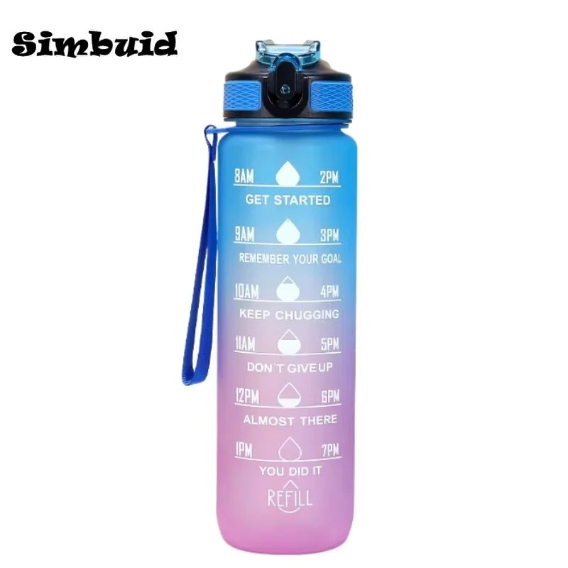1000ml Gradient Water Bottle — Leak-Proof Straw Lid for Gym, Cycling & Travel | Free UK Delivery