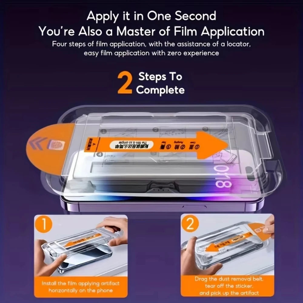 Tempered Glass Screen Protector — iPhone 7 to 17, Auto-Install Tool | Free UK Delivery