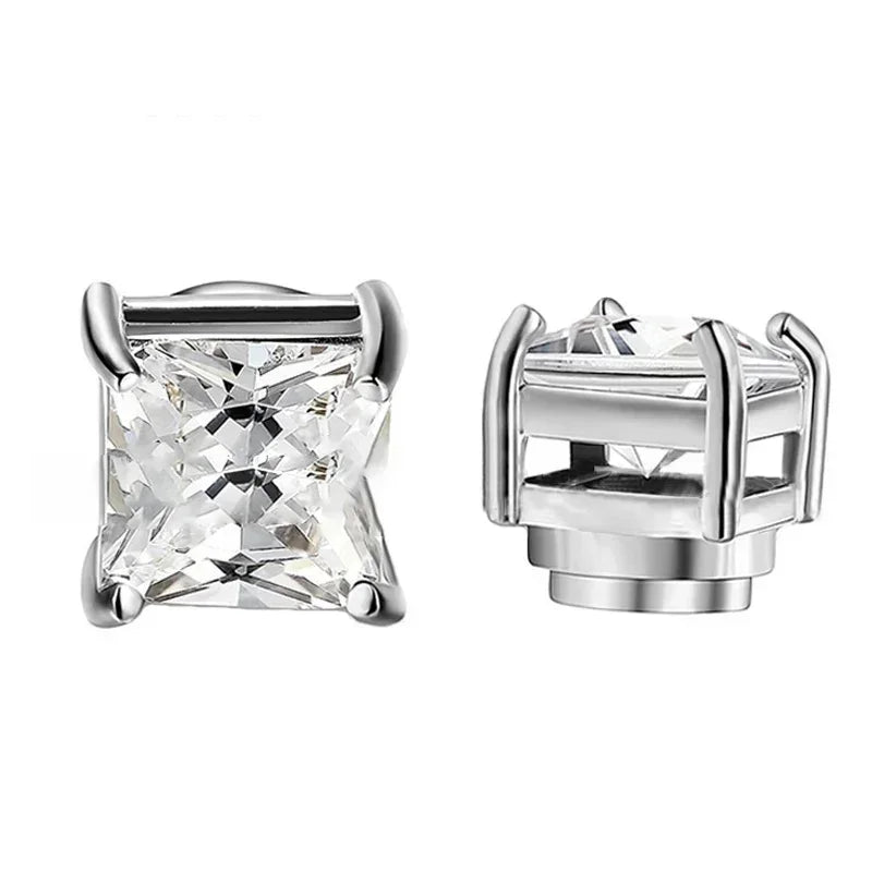 Magnetic Crystal Ear Studs — No Piercing Zircon Clip Earrings for Men & Women | Free UK Delivery
