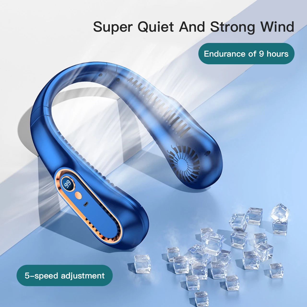 Bladeless Neck Fan — Hands-Free Cooling for Festivals, Commutes & Outdoors | Free UK Delivery