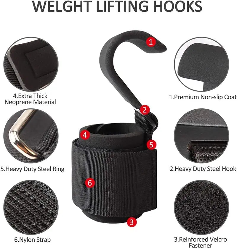 Weight Lifting Hook Grips & Wrist Wraps — Deadlift & Pull-Up Straps | Free UK Delivery
