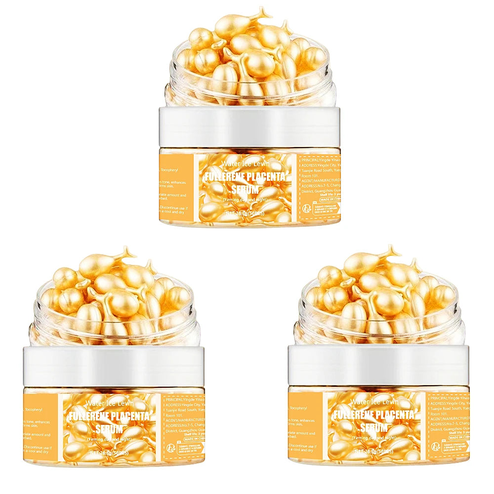 Collagen Face Serum Capsules — Hyaluronic Acid Brightening Skincare, 50 Pack | Free UK Delivery