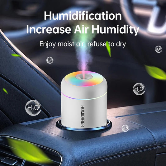 Mini Aromatherapy Diffuser & Humidifier — USB LED Mist Maker for Home, Bedroom & Car