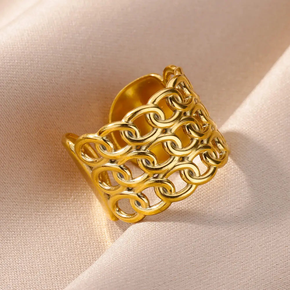 316L Stainless Steel Gold Ring — Never Fade Luxury Couples Ring | Free UK Delivery